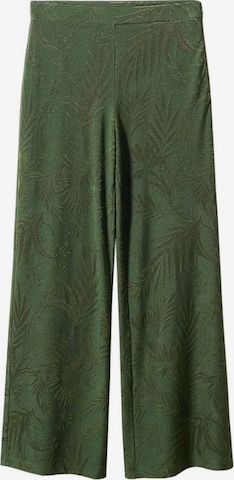 MANGO Široke hlačnice Hlače 'Janine' | zelena barva: sprednja stran