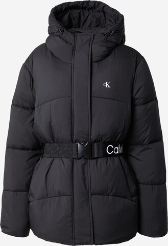 Calvin Klein Jeans Winterjas in Zwart: voorkant