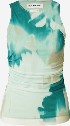 VILA ROUGE EDIT Top 'ROUMESSA' en beige / esmeralda / blanco, Vista del producto