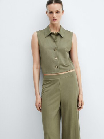 MANGO Wide leg Broek 'CINTIA' in Groen