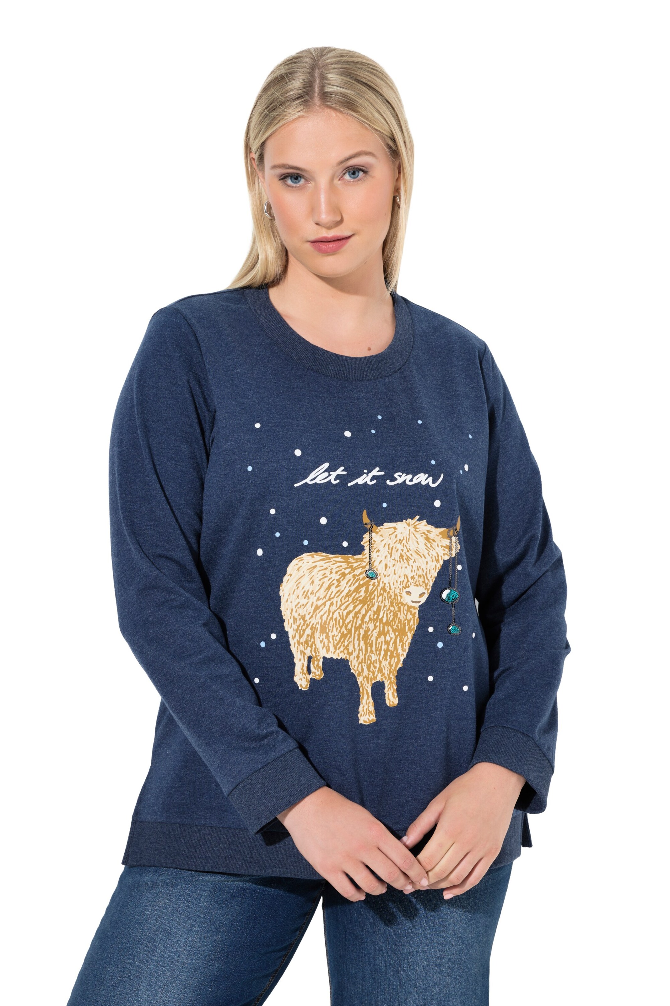 Ulla Popken Sweatshirt in Blau: Vorderseite