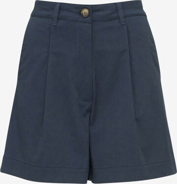 mazine Pleat-Front Pants in Blue: front