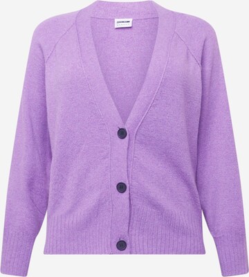 Noisy May Curve Knit Cardigan 'IAN' in Purple: front