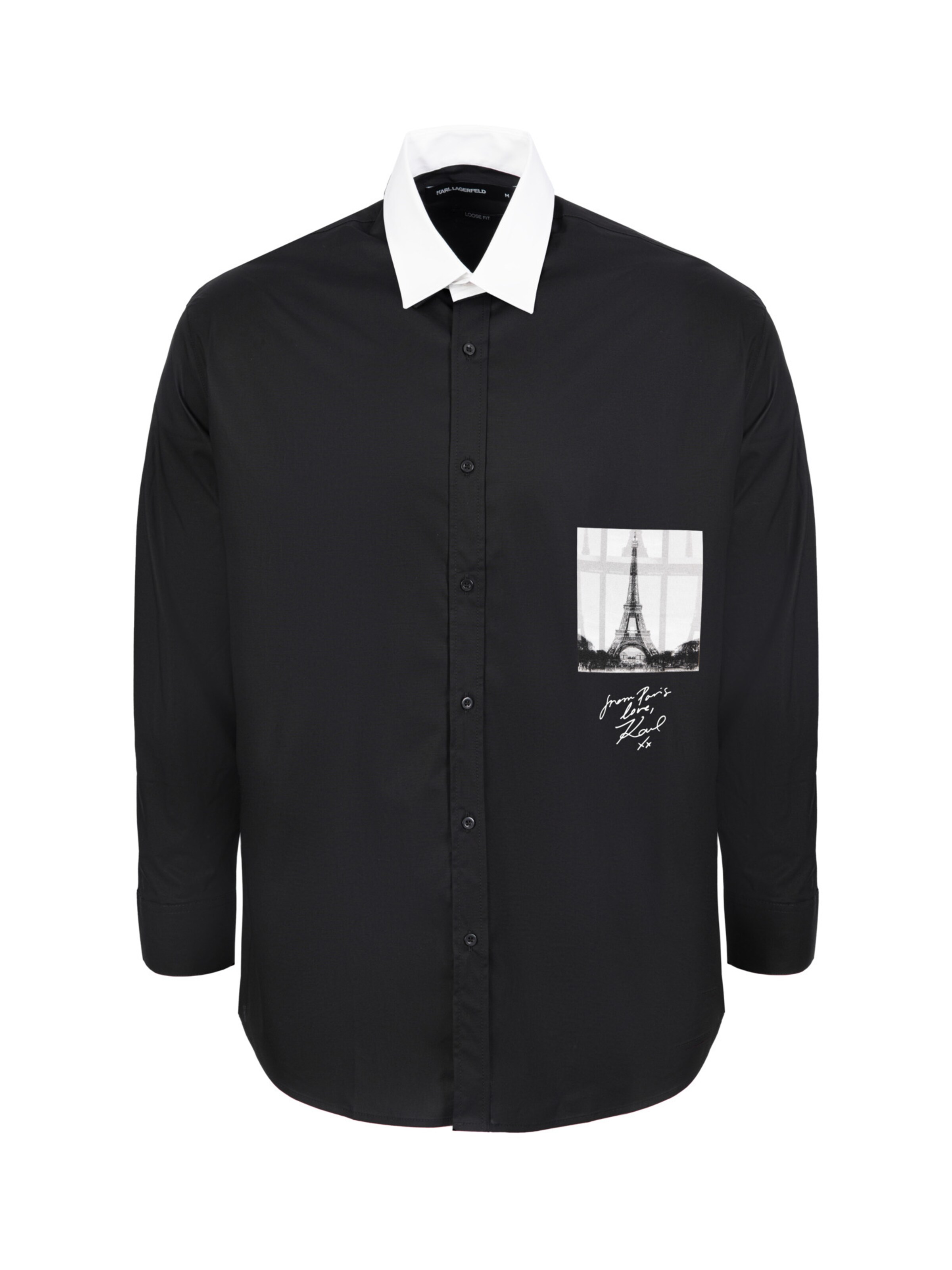 Regular fit Camicia di Karl Lagerfeld in nero: frontale