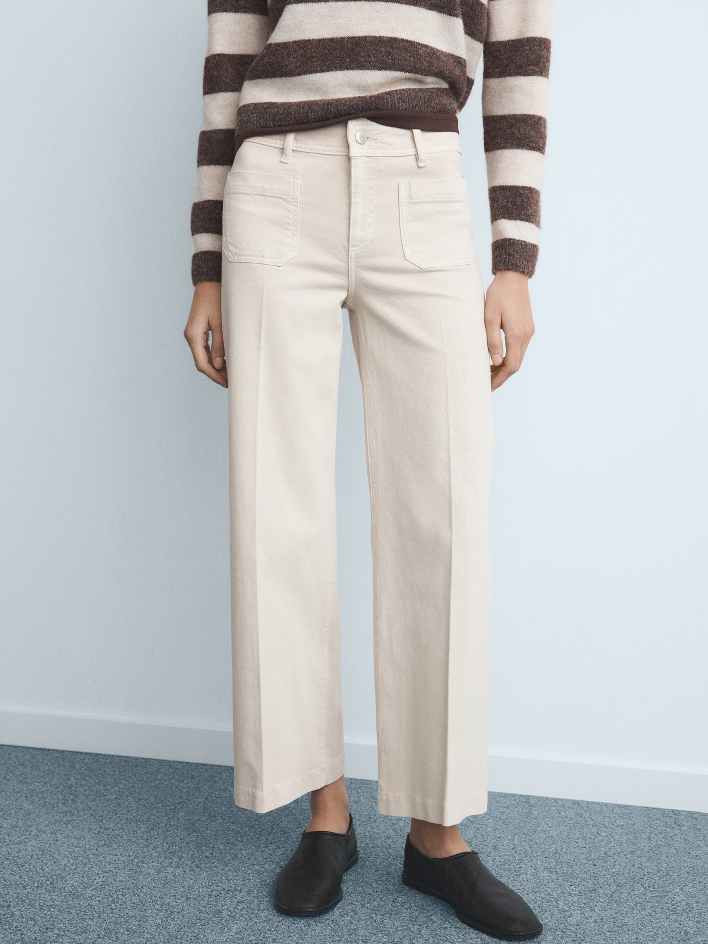 MANGO Wide leg Jeans 'JESSIE' pe Crem | ABOUT YOU