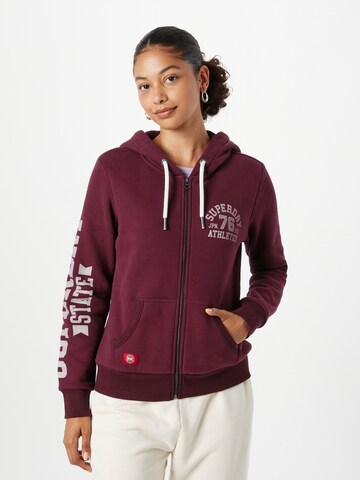 Superdry Zip-Up Hoodie in Purple: front