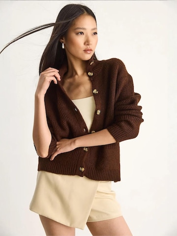 Cardigan Bianco Lucci en marron