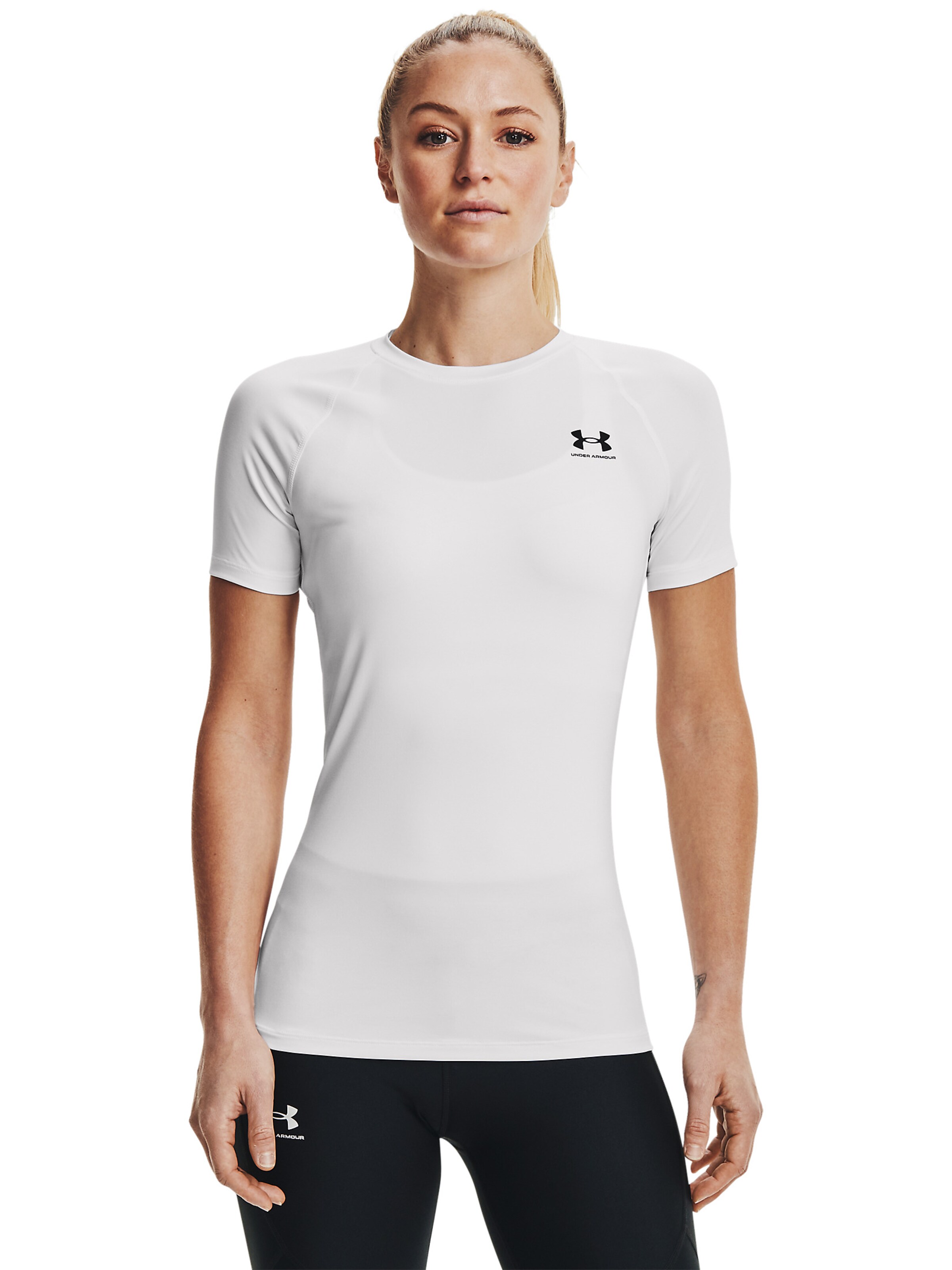 UNDER ARMOUR Performance shirt 'Authentics Comp' in White: front