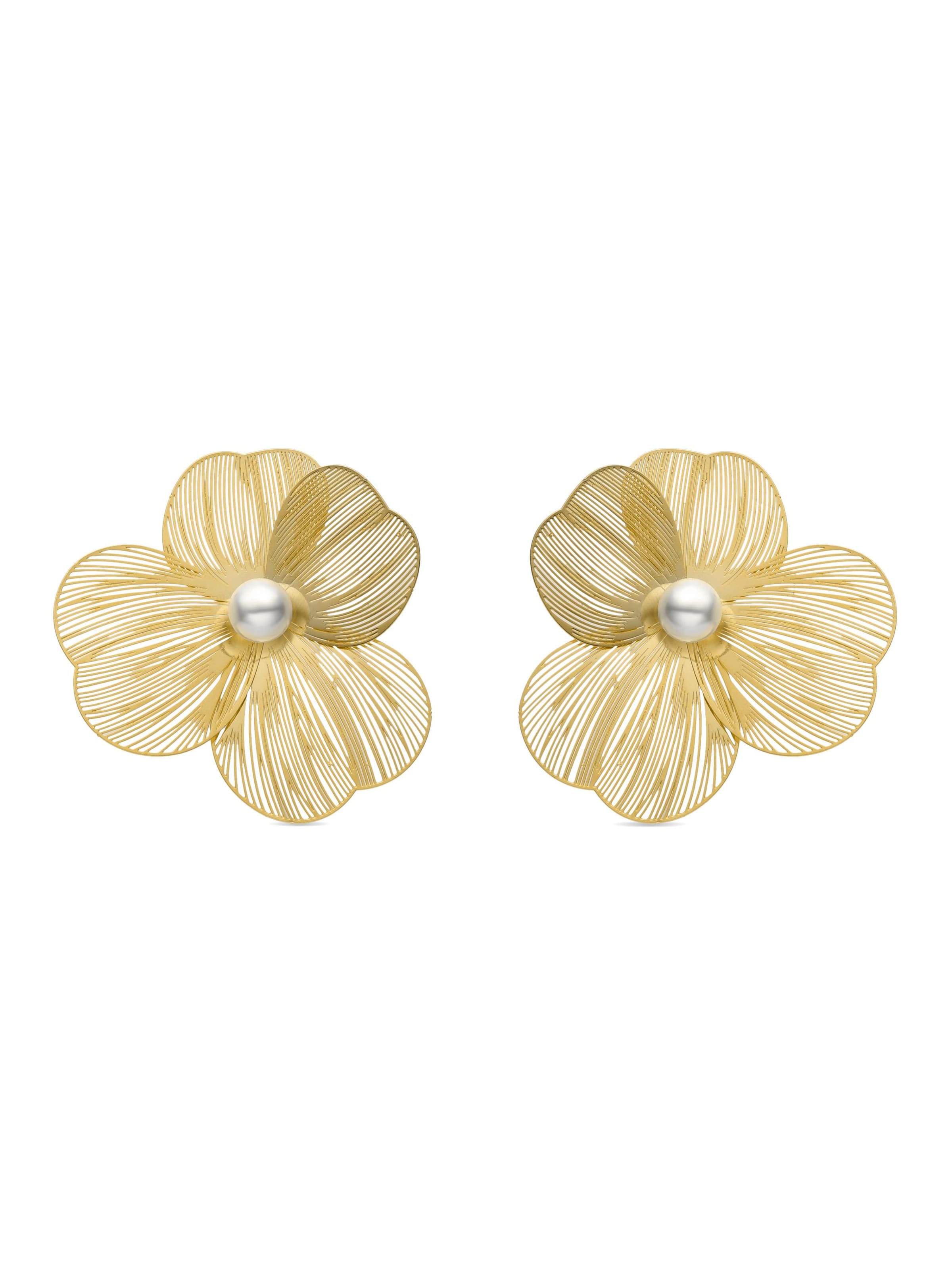 Luxenter Earrings 'Leina' in Gold: front