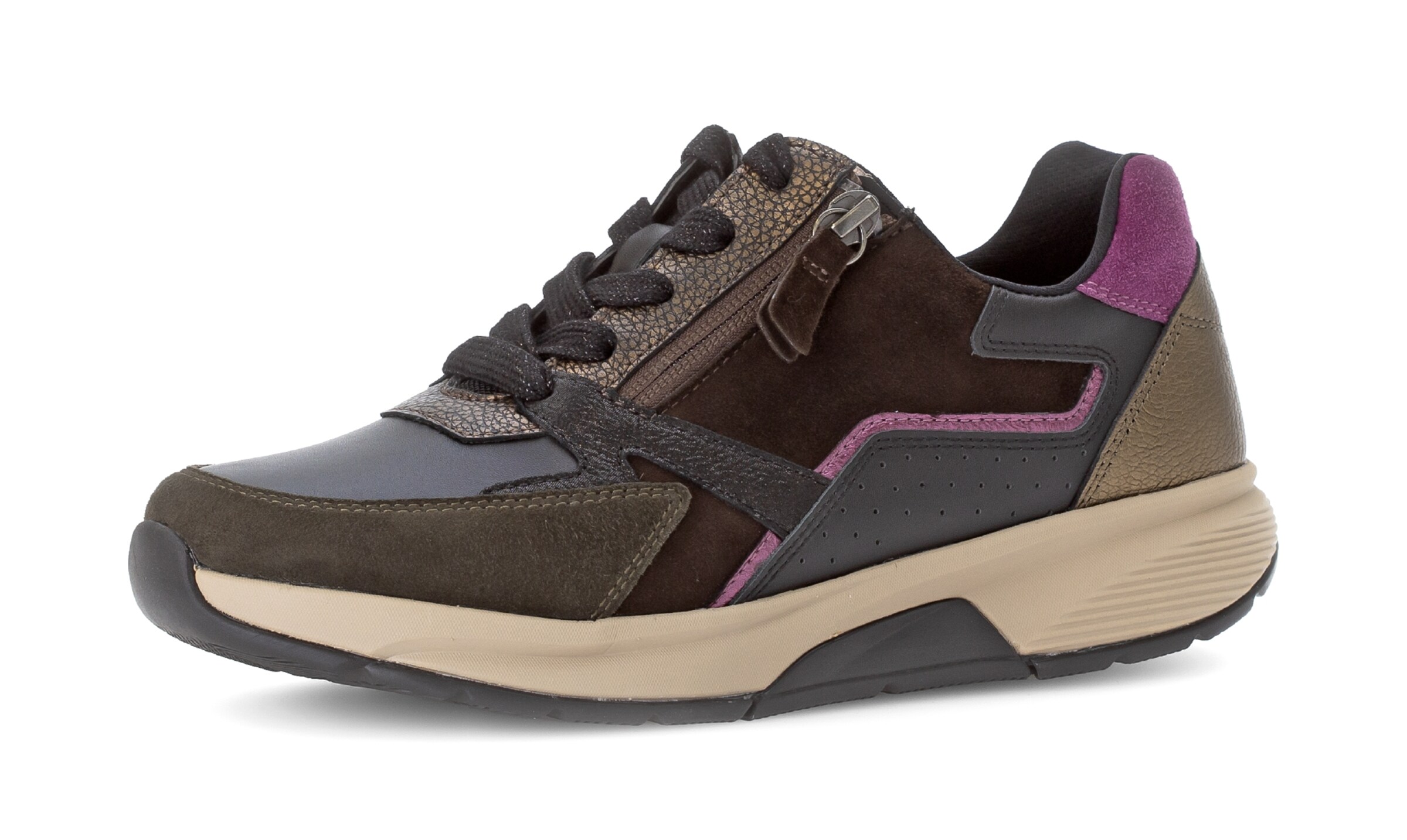 Gabor Rollingsoft Sneaker in Braun: Vorderseite