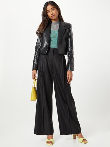 Wide leg Pantaloni cu dungă 'Elie' de la WEEKDAY pe negru