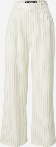 Wide Leg Pantalon à pince HOLLISTER en blanc : devant