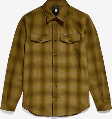 G-Star RAW Slim fit Button Up Shirt in Brown: front