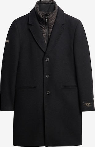 Superdry Between-Seasons Coat in Black: front