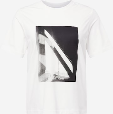 T-shirt Calvin Klein Curve en blanc : devant