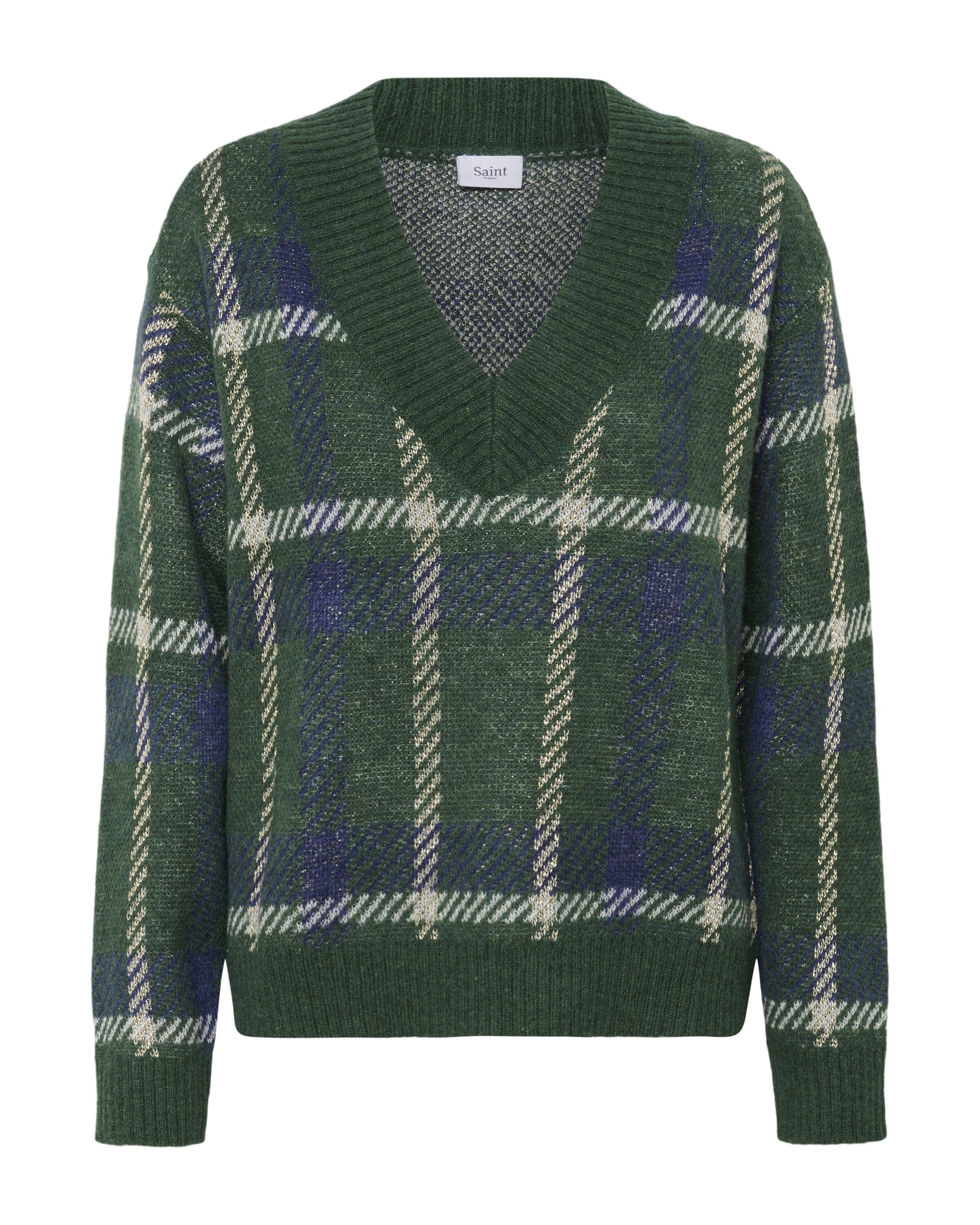 SAINT TROPEZ Pullover 'Moana' i L i beige-meleret / gran, Produktvisning