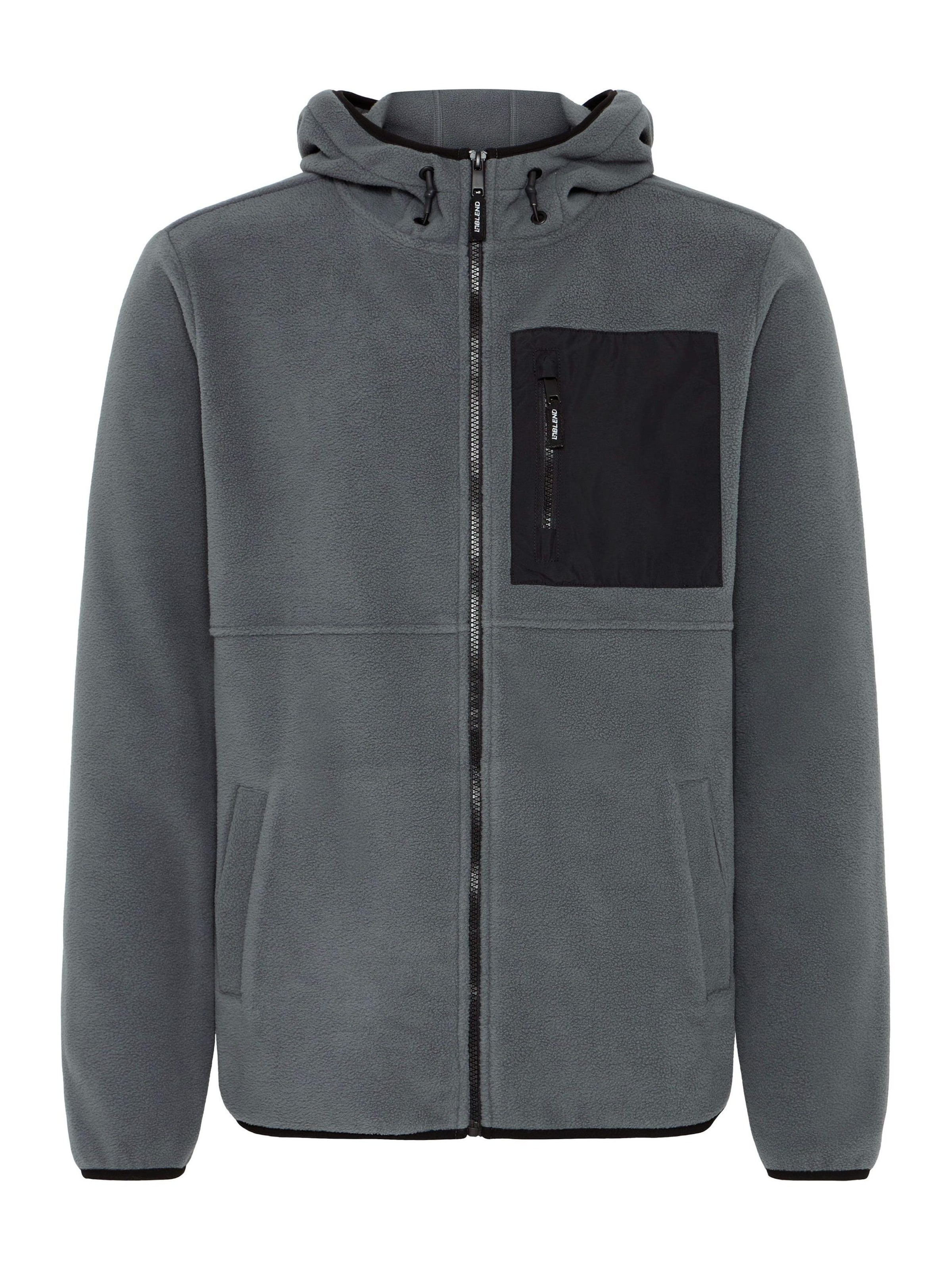 BLEND - Casaco de velo ' BHFlorix ' em cinzento: frente