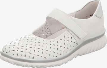Slip on 'Slipper Damen L5075-208-101 Echtleder in weiß' SEMLER en blanc : devant