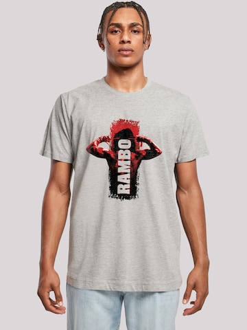 F4NT4STIC Shirt 'Rambo III Tying Sweatband' in Grijs: voorkant