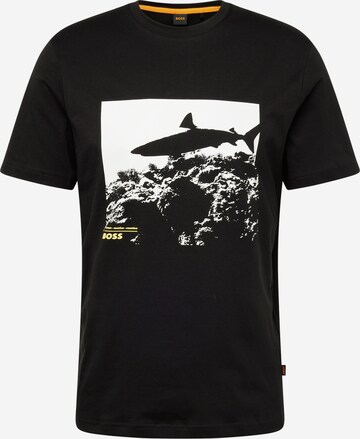 T-Shirt 'Te Sea Horse' BOSS en noir : devant