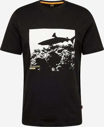 T-Shirt 'Te Sea Horse' BOSS Orange en noir : devant