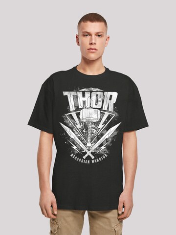 F4NT4STIC Shirt 'Marvel Thor Ragnarok Thor Hammer Logo' in Zwart: voorkant