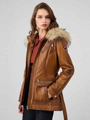 Derimod Between-season jacket 'Donatella' in Brown