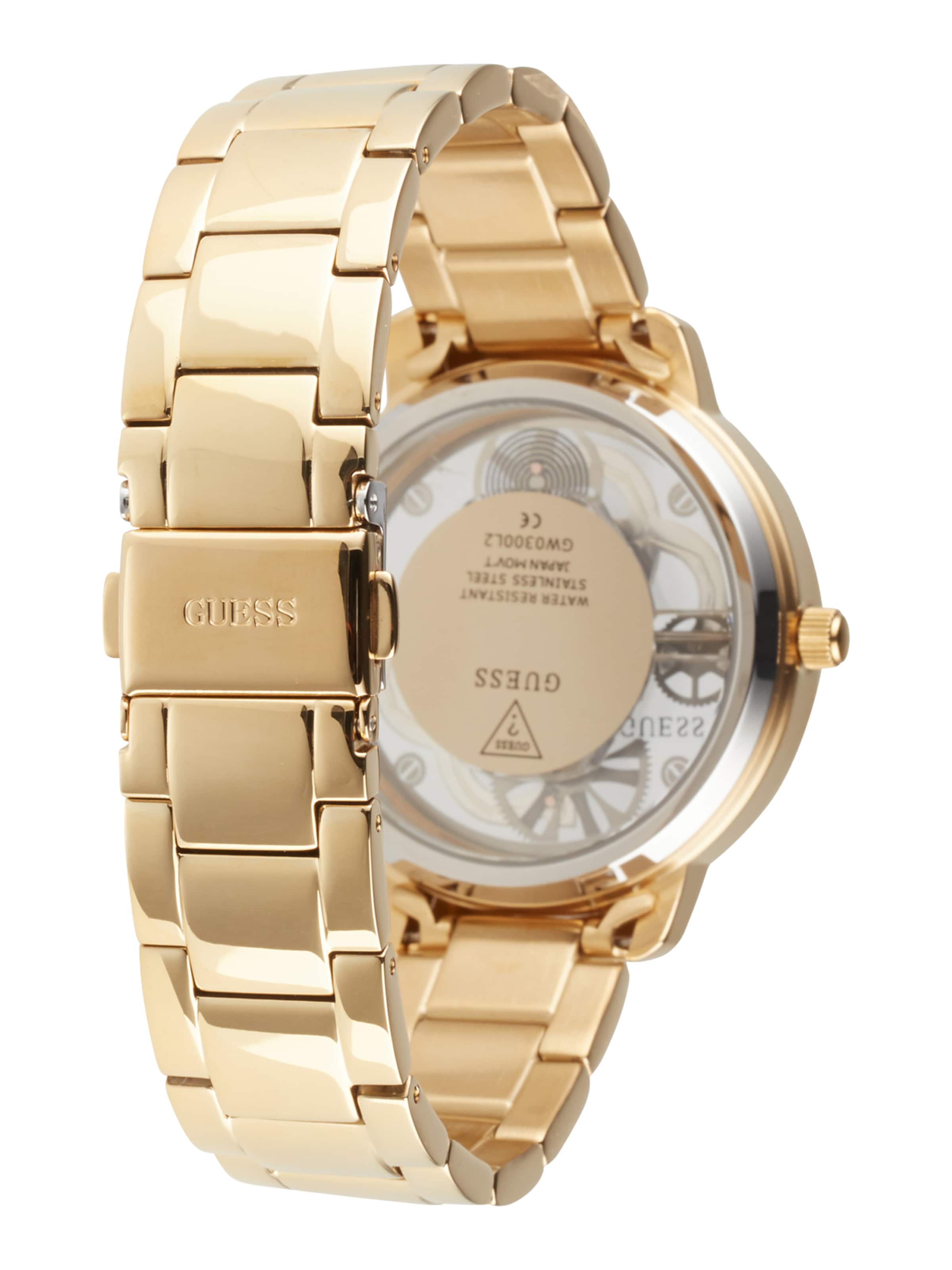 GUESS Uhr 'Quattro Clear' in Gold