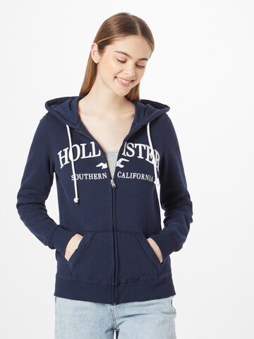 HOLLISTER Ζακέτα φούτερ σε μπλε: μπροστά