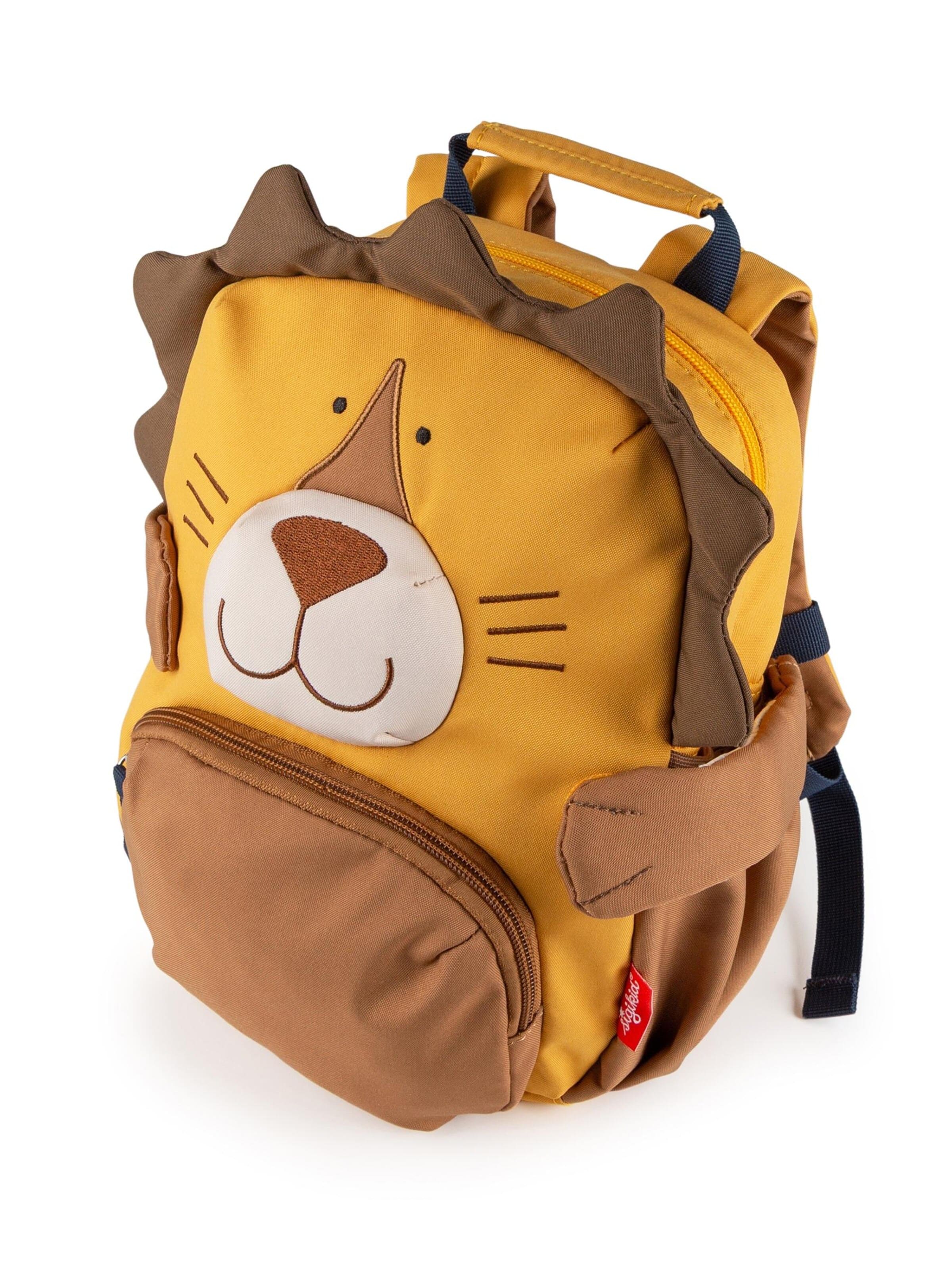 SIGIKID Backpack 'Kindergarten Rucksack fröhliches Tiergesicht, 5,2 Liter' in Yellow: front