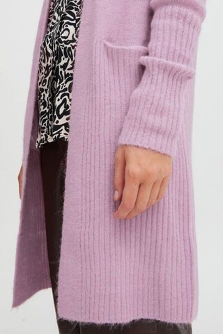 ICHI Knit Cardigan in Purple