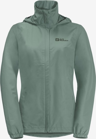 JACK WOLFSKIN - Casaco outdoor 'STORMY POINT' em verde: frente