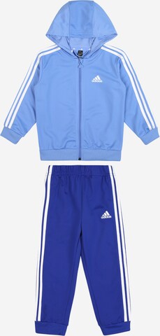 Costum de trening 'Essentials Shiny ' de la ADIDAS SPORTSWEAR pe albastru: față