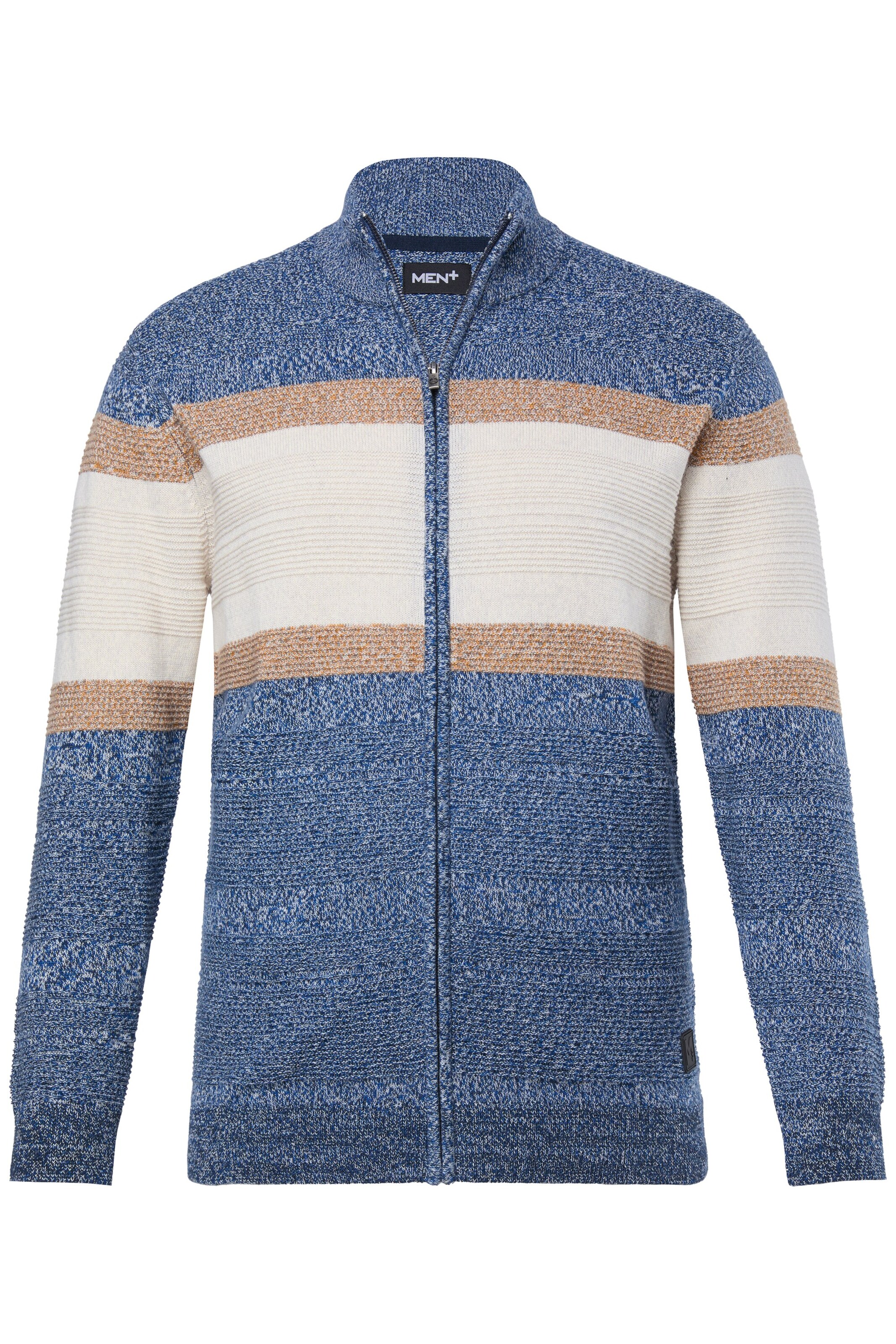 Men Plus Strickjacke in Blau: Vorderseite