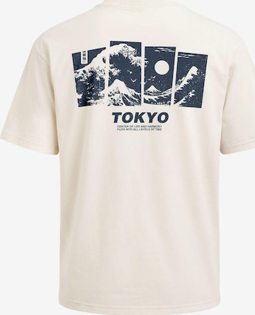 Neverless Shirt 'Tokyo Wave' in Beige: Vorderseite