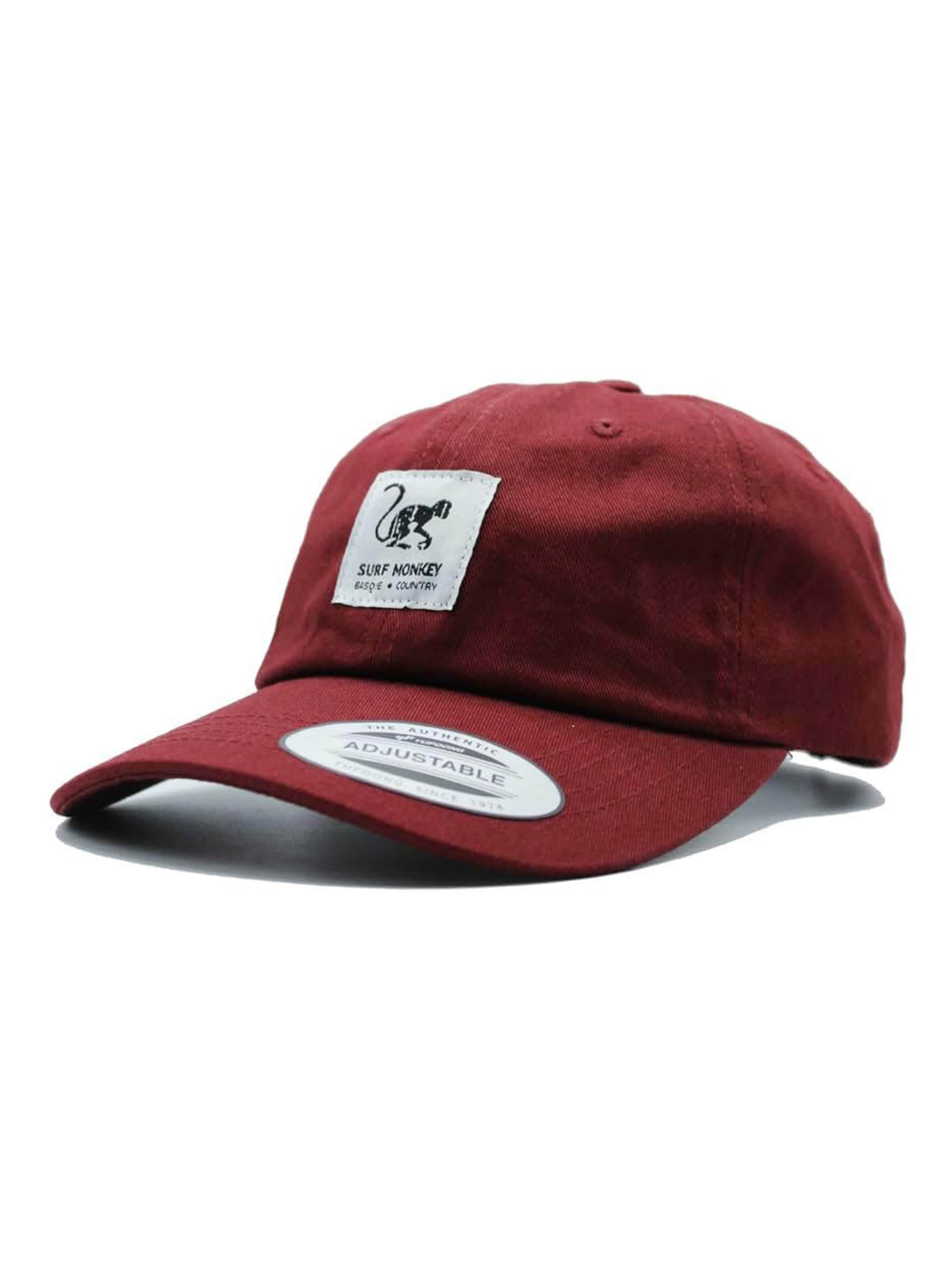 Surf Monkey Athletic Cap in Red: front