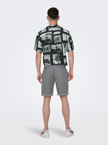 Regular Pantalon chino 'ONSPeter Dobby' Only & Sons en gris