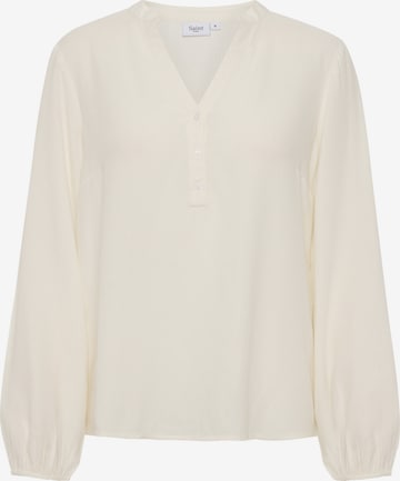 SAINT TROPEZ - Blusa 'Campanula' en blanco: frente