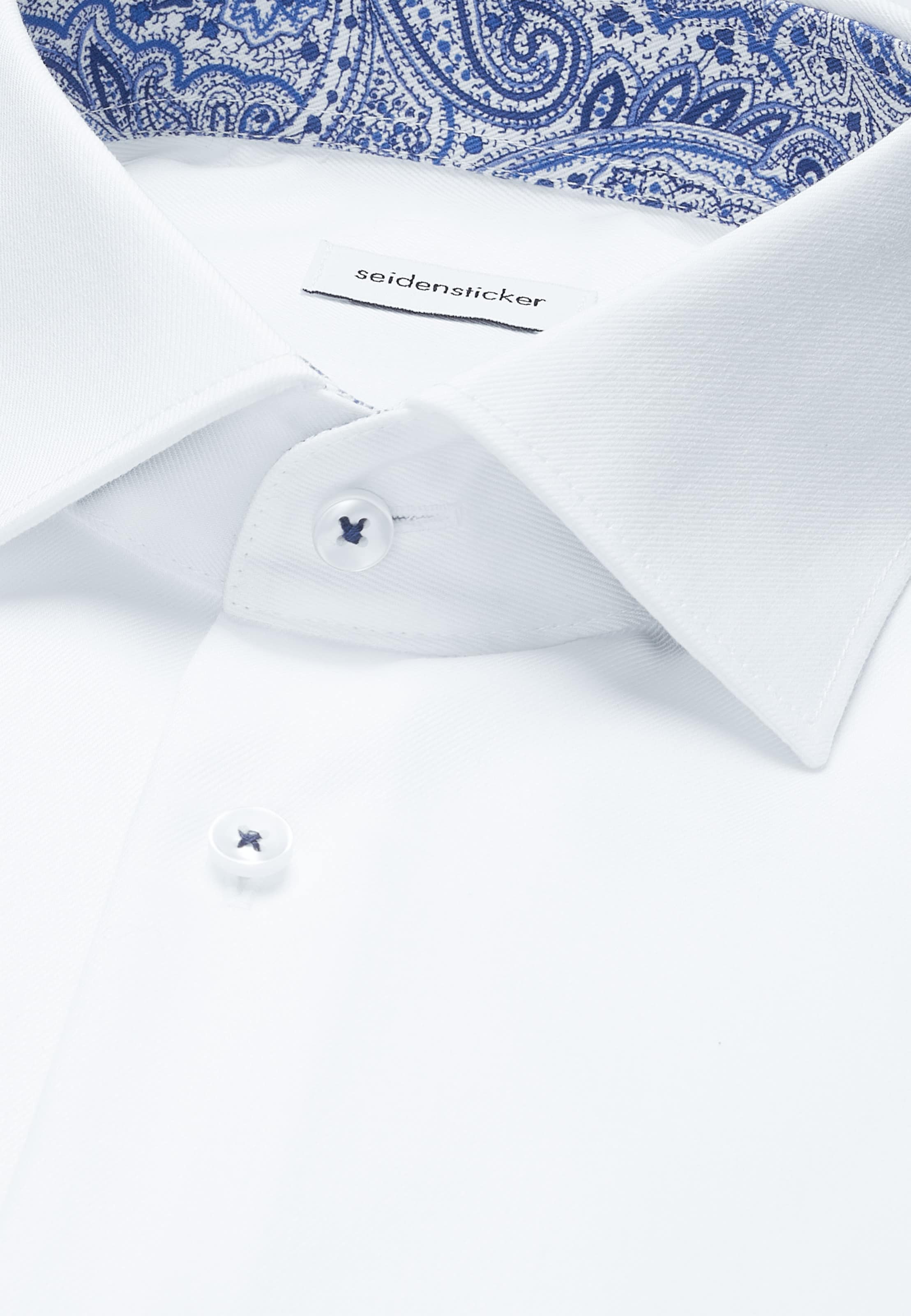 SEIDENSTICKER Slim fit Zakelijk overhemd 'Schwarze Rose' in Wit