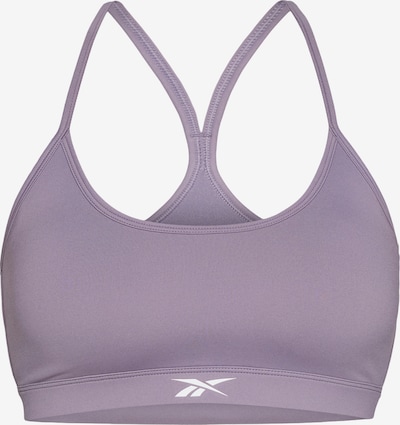 Sportinė liemenėlė 'Kendal' iš Reebok, spalva – alyvinė spalva / balta, Prekių apžvalga