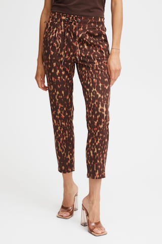 b.young Regular Pleat-Front Pants 'Rizetta' in Brown: front