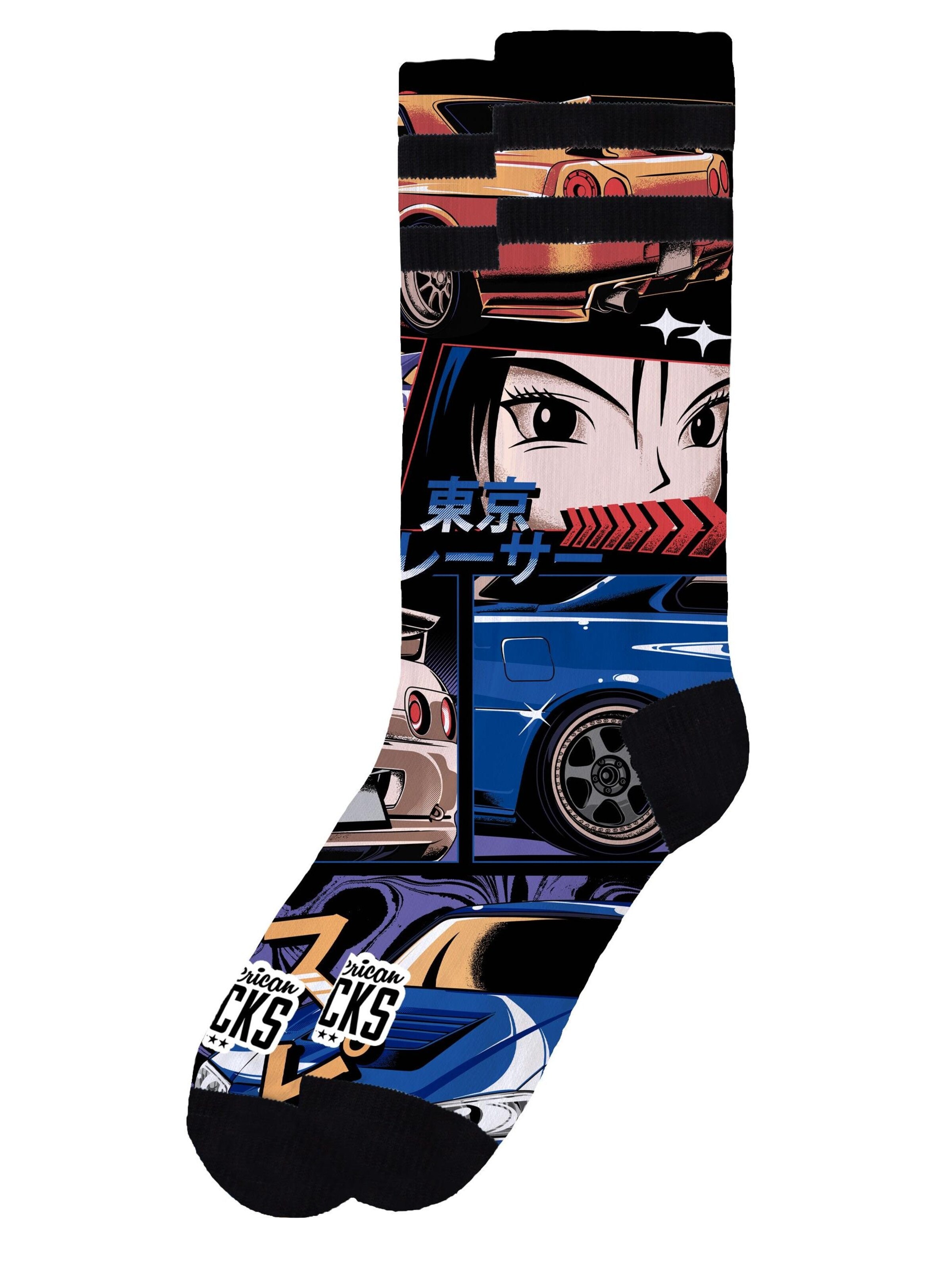 Calzino 'Tokyo Drift' di American Socks in blu: frontale