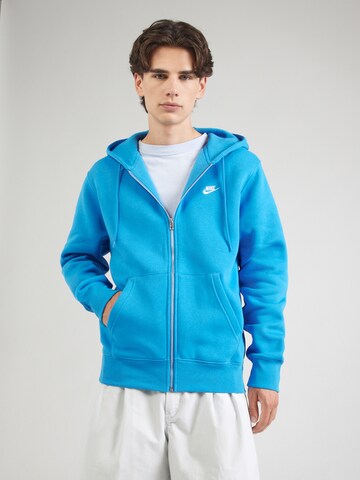 Nike Sportswear Sweat jacket 'CLUB' in Blue: front