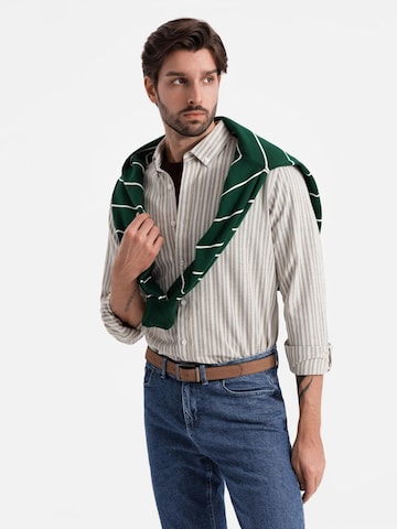 Ombre Button Up Shirt 'OM-SHOS-0170' in Beige