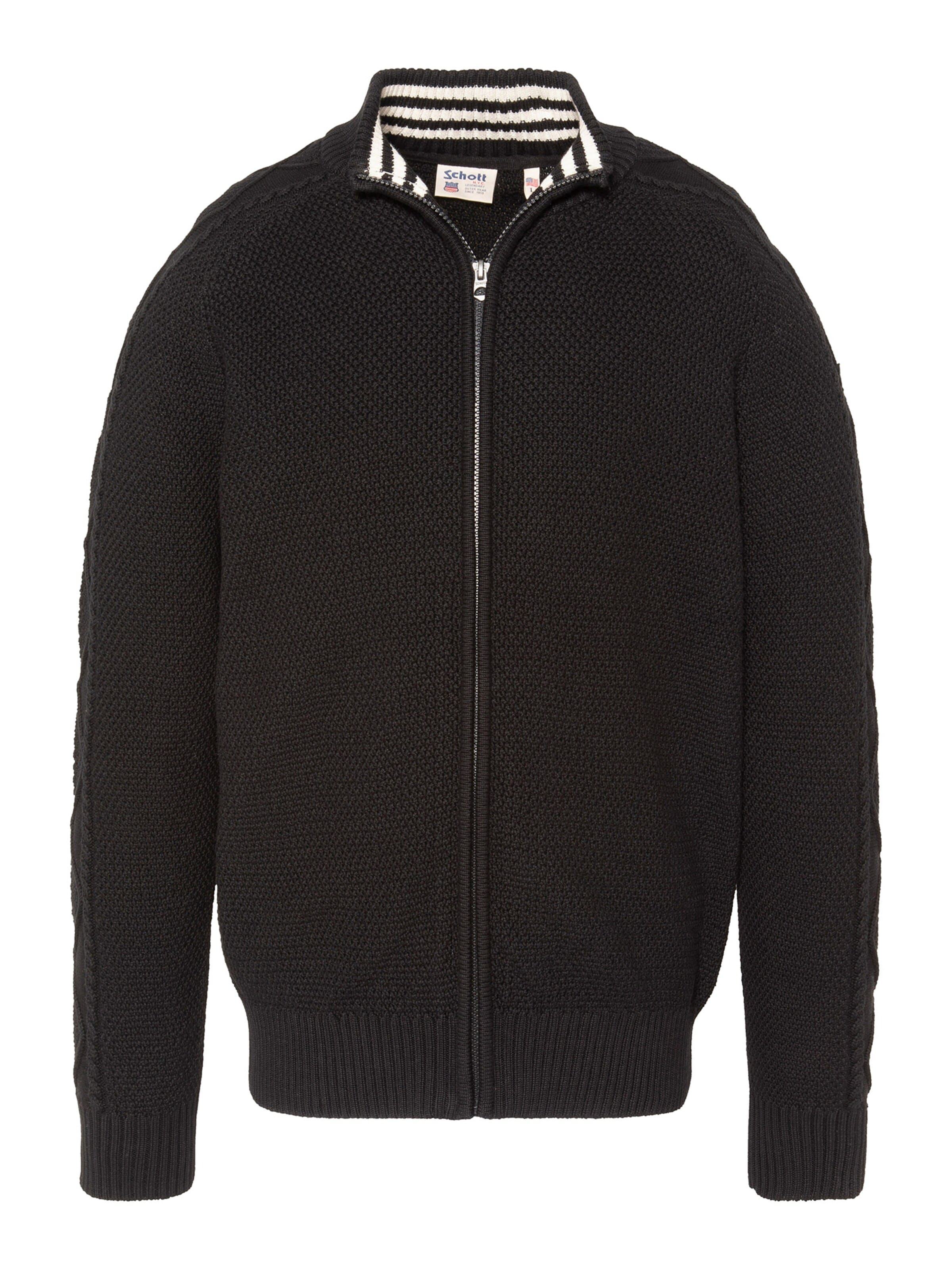 Vestes en maille Schott NYC en noir : devant