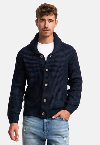 INDICODE JEANS Gebreid vest ' Brandox ' in Blauw: voorkant
