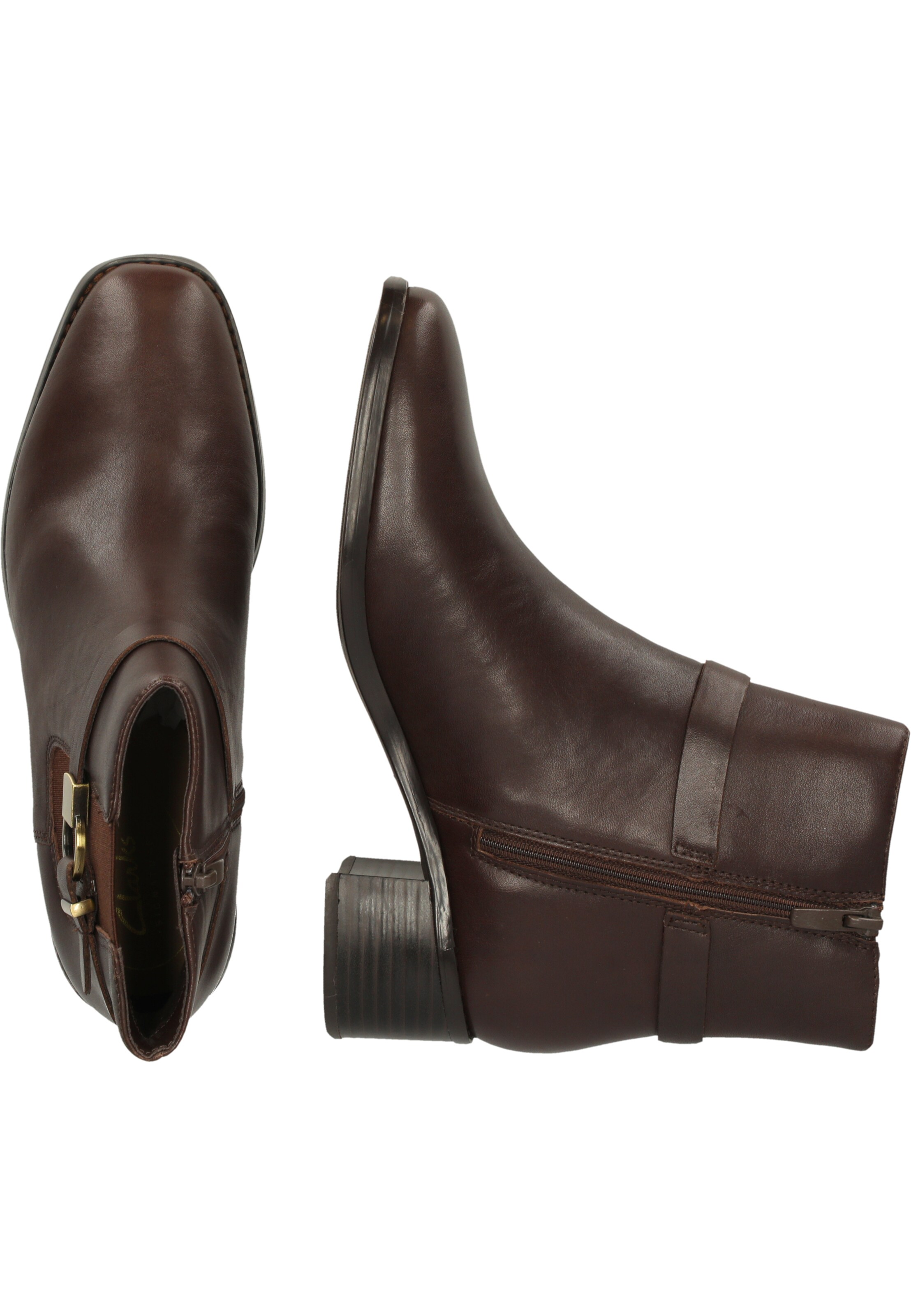 CLARKS Stiefelette 'Wreen Buckle' in Braun
