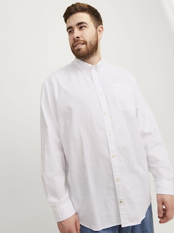 Jack & Jones Plus - Ajuste estrecho Camisa 'Oxford' en blanco