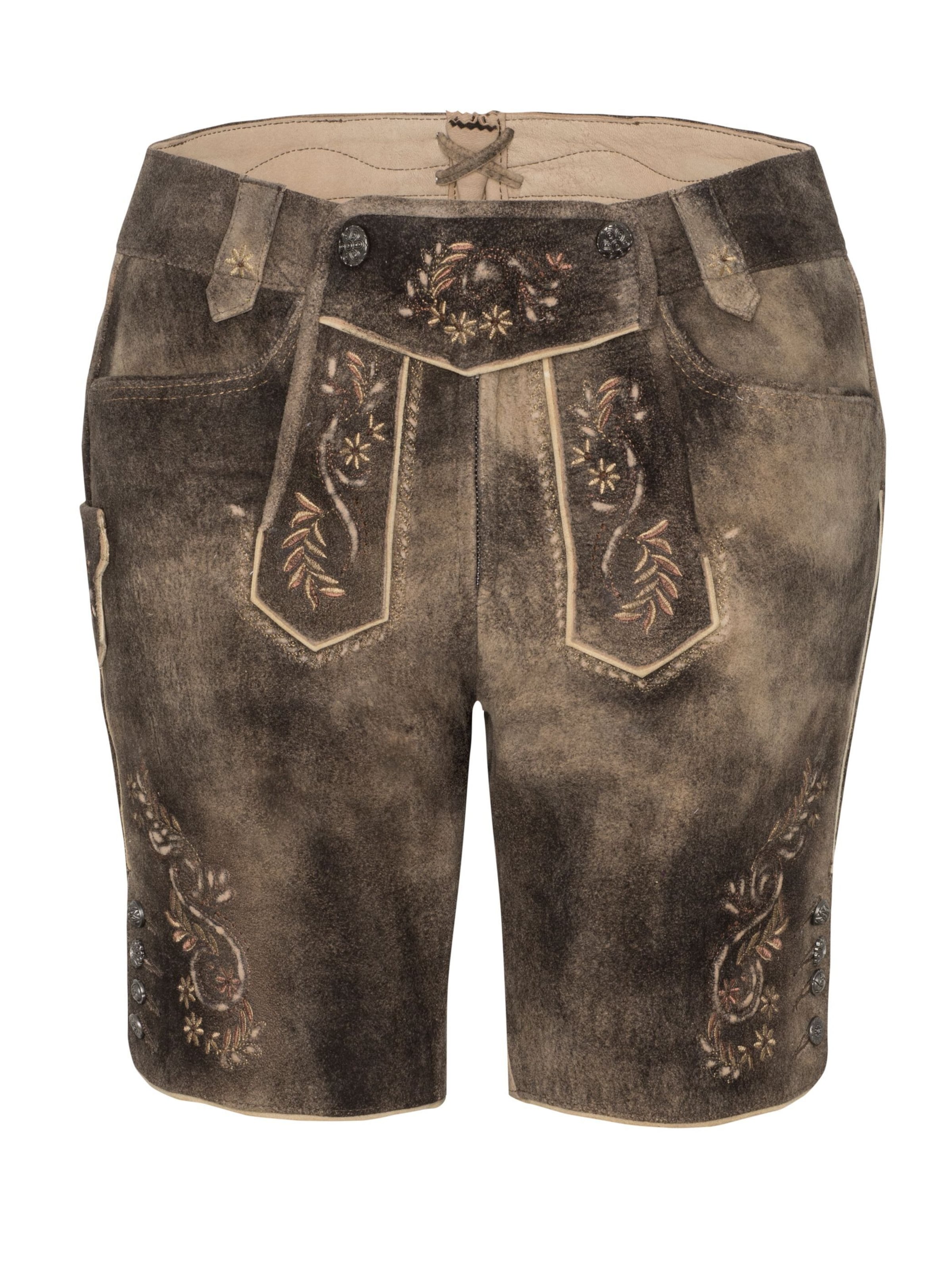 Coupe slim Pantalon folklorique 'Aleha' SPIETH & WENSKY en marron : devant