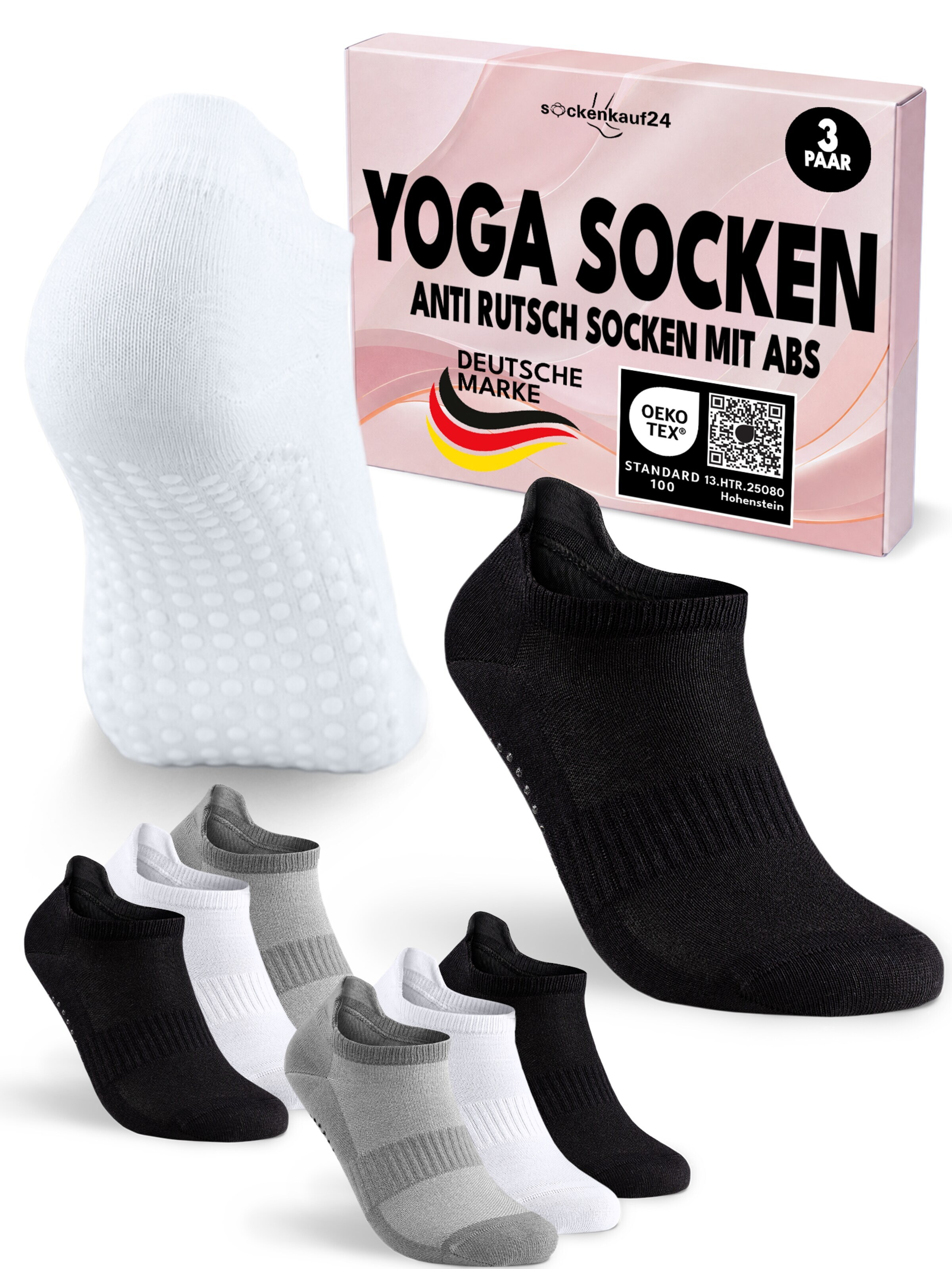 sockenkauf24 Athletic Socks 'Pilates & Yoga Sneaker Socken' in Mixed colors: front